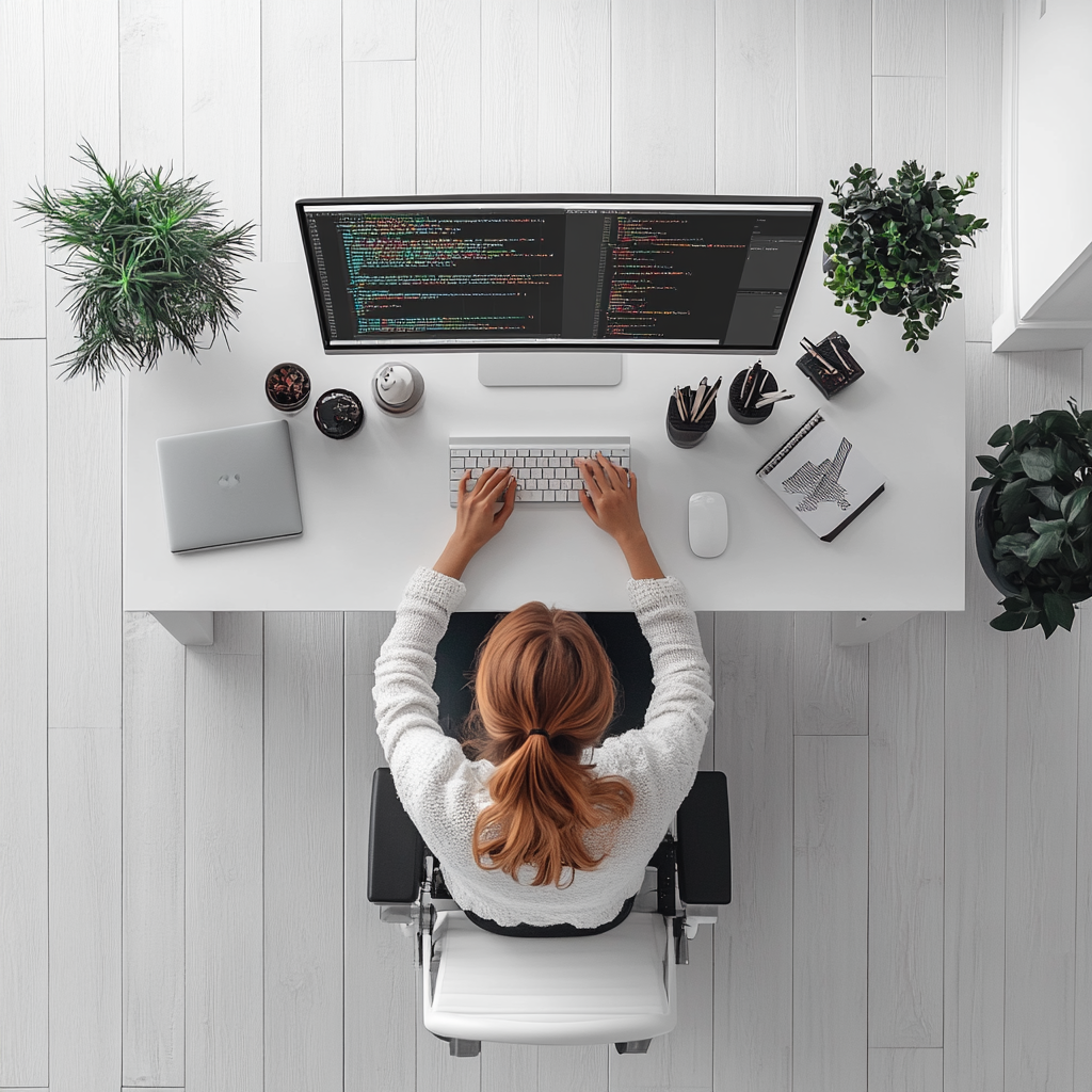 Professional Workspace With Tech Setup